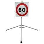 Roll Up Sign & Stand - 60 MPH Speed Limit Spanish Reflective Roll Up Tripod Traffic Sign